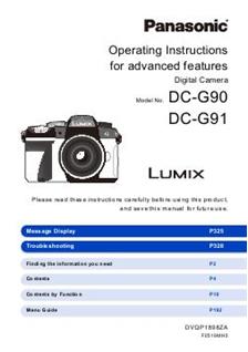 Panasonic Lumix G91 manual. Camera Instructions.